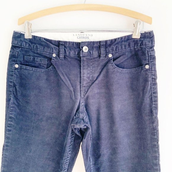 Lands' End Canvas 1963 Low Rise Slim Leg Navy Corduroy Pants - Picture 11 of 16